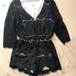 Black lace romper